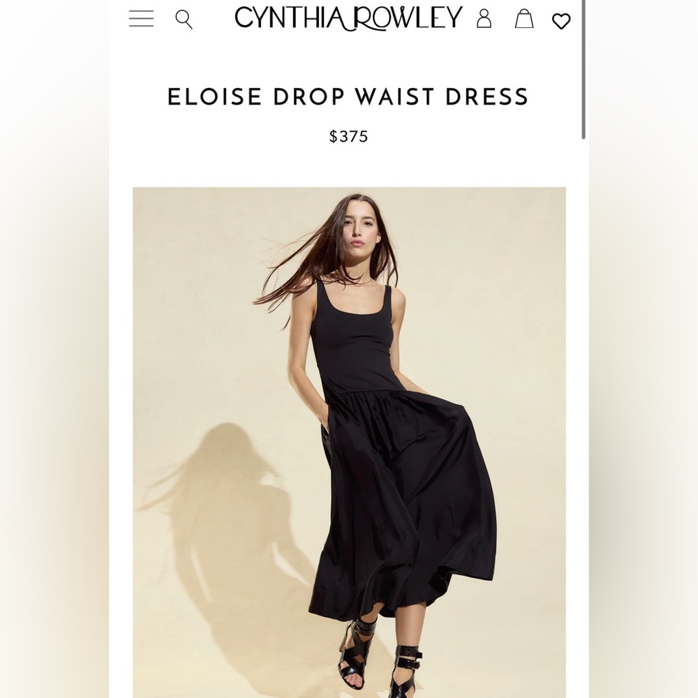Cynthia Rowley Classic Black Sleeveless A-Line Midi Dress - Picture 2 of 6